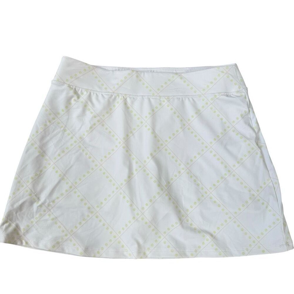 Prince Girls' white Court lines printed Knit Tennis Skort White size L 14 NWT